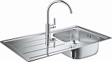 Комплект Grohe Bau 31562SD0 Мойка кухонная K200 31552SD0 + Смеситель BauEdge 31367000
