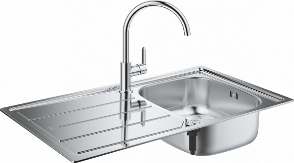 Комплект Grohe Bau 31562SD0 Мойка кухонная K200 31552SD0 + Смеситель BauEdge 31367000