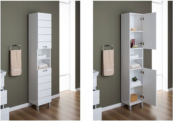 Шкаф-пенал для ванной Aquanet Доминика 35 белый 00170802