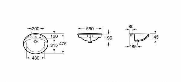 Раковина Roca Aloa 56х47 327865000