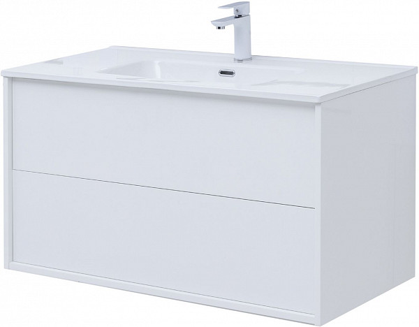 Тумба под раковину Aquanet Lino 80 (Flat) белый глянец 00287542