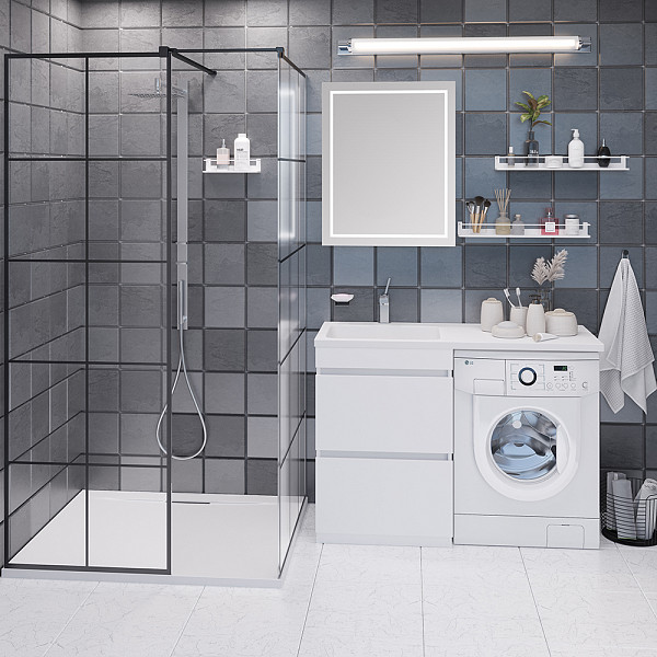 Зеркальный шкаф РОДОС 70 Левый с подсветкой (1 дверь)