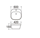 AQ5042-00 АМАДЕО раковина 500*420*155 для установки на столешницу