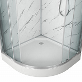 Душ.каб. NG-7701M (900x900х2100)  низкий поддон (15см) стенки МРАМОР 3 места