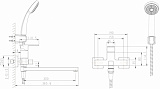 Смеситель для ванны c длинным изливом с аксессуарами Bravat Riffle F672106C-LB