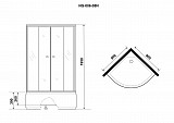 Душ. уголок NG-006-14 (900х900х1950) высокий поддон стекло МАТОВОЕ 2 места