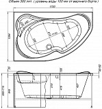 Акриловая ванна Aquanet Capri 170x110 L (с каркасом) 00205345
