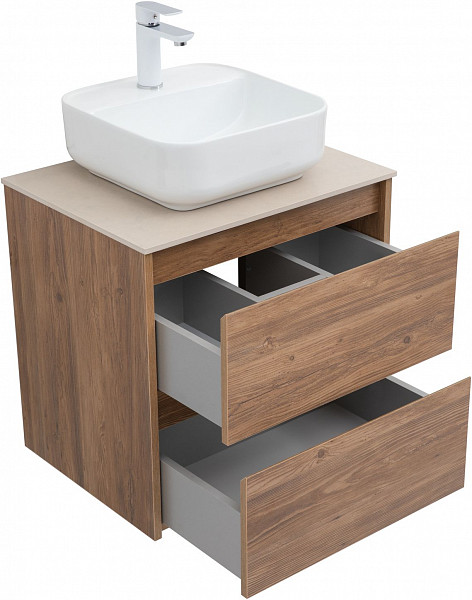 Тумба под раковину Aquanet Nova Lite 60 дуб шоколадный (2 ящика) 00287879