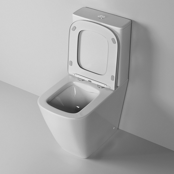 Унитаз Style GR-4472S (620*365*920) напольный БЕЗОБОДКОВЫЙ с ВЫСОКОЙ ЧАШЕЙ 48 см, 2 места