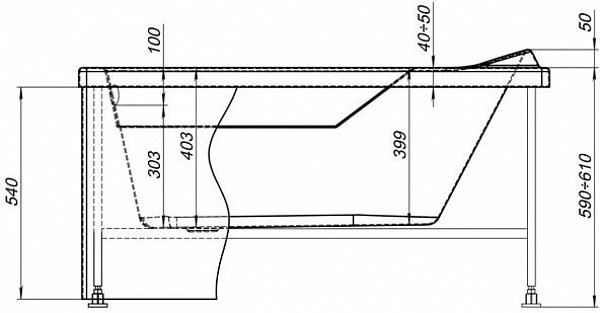 Фронтальная панель для ванны Aquanet West/Largo 120 00243800