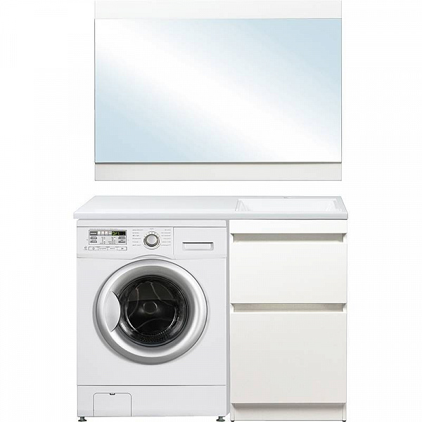 Тумба напольная Style line Даллас 100, Люкс белая, под раковину, PLUS