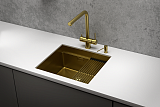 KS-5045U, ЗОЛОТО САТИН, стальная кухонная мойка KITCHEN SPACE