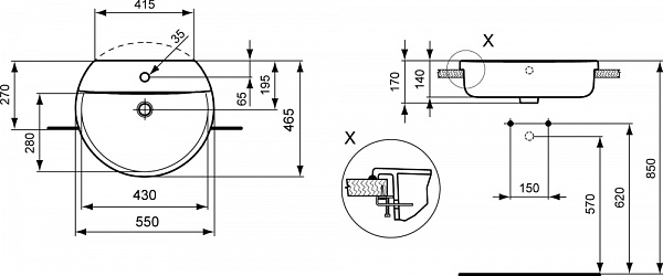 Раковина Ideal Standard Connect Sphere E792301