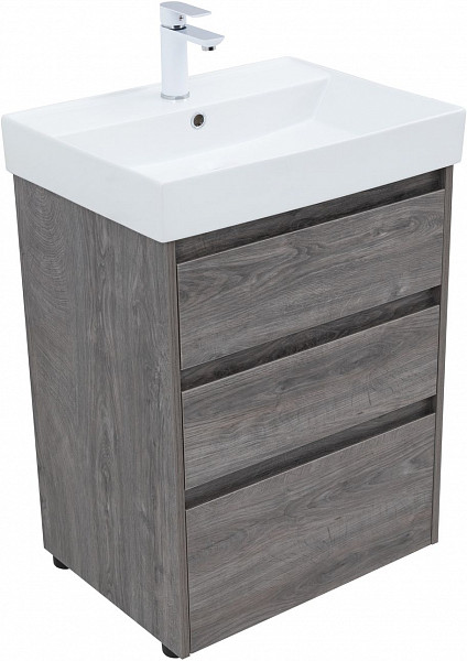 Тумба под раковину Aquanet Nova Lite 60 дуб рошелье (3 ящика) 00302470