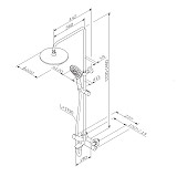 F0780522 Like душ.система, набор: смеситель д/ванны/душа с термостатом, верх.душ.d 220 мм, ручной ду