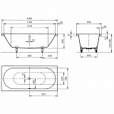 Стальная ванна Kaldewei Classic Duo 190x90 291500013001 easy-clean mod. 114