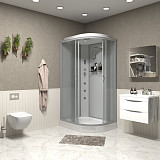 Душ.каб. NG-3312-14LF (1200х800х2150) низкий поддон(13см) стекло МАТОВОЕ 3 места