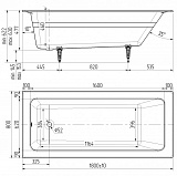 Чугунная ванна Универсал Оптима 180х80