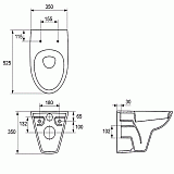 Подвесной унитаз Cersanit Parva New Clean On S-MZ-PARVA-COn-DL-w с сиденьем дюропласт с микролифтом