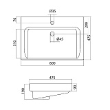 Прямоугольная раковина Santek Тигода 60 1WH302082