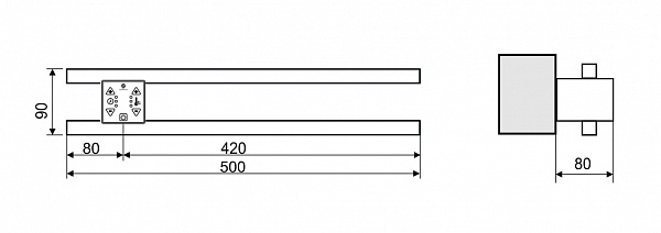 Полотенцесушитель электрический Terminus Полка Электро П2 500х90