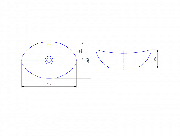 Раковина на столешницу Гамма 560