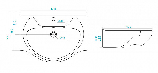 Тумба "Кармела 65", ольха белая, Байкал 65