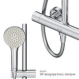 F0790410 Gem душ.система, набор: смеситель д/душа с термостатом, верхн. душ d 220 мм, ручн.душ 1 ф-ц