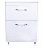 Тумба напольная Style line Каре 60, 2 ящика, Люкс белая, под раковину, PLUS