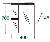 Зеркальный шкаф Ника 40, фацет, правый Санта 101081