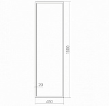 Зеркало AZARIO Моника 450х1500 сенсор выкл (ФР-00001406)