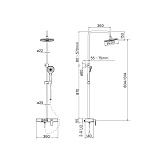 Смеситель для ванны с верхним душем, Shelfy, IDDIS, SHESB3Fi06