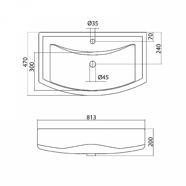 Полукруглая раковина Santek Балтика 80 1WH501524