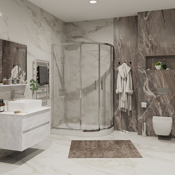 Душ. ограждение Niagara NG-6621-08 (120*80*190) полукруг, двери раздвижные, 1 место