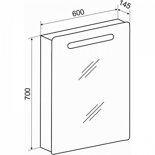 Зеркальный шкаф Emmy Донна (Правый) 60х70 с подсветкой
