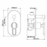 Смеситель для ванны и душа Wasserkraft Kammel 1841