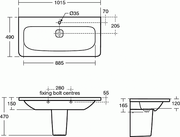 Раковина Ideal Standard Tonic II 100 см K087201