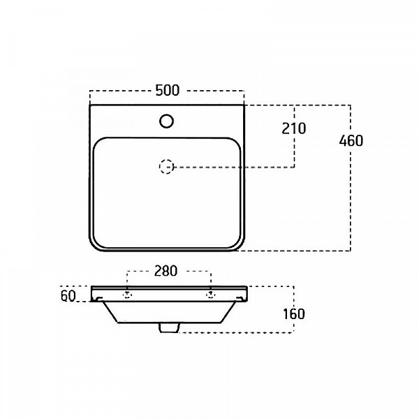 Раковина для тумбы Sanovit Luxury 50 11050-KL