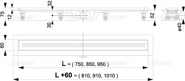 Душевой лоток AlcaPlast APZ9-550M Simple Водоотводящий желоб