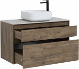 Тумба под раковину Aquanet Nova Lite 100 дуб рустикальный (2 ящика) 00249521