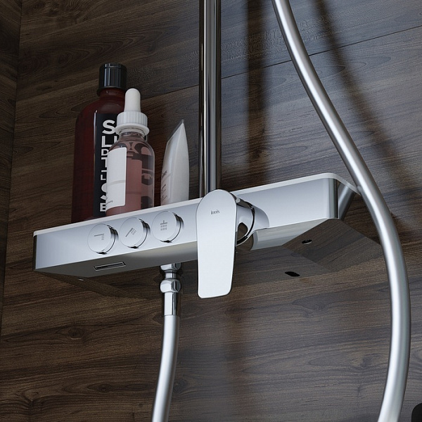 Смеситель для ванны с верхним душем, Shelfy, IDDIS, SHESB3Bi06