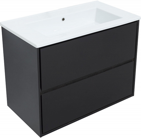 Тумба под раковину Aquanet Милан 85 черный глянец 00316703