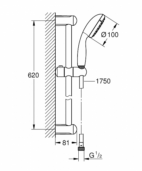 Душевой гарнитур GROHE Tempesta New 27924001