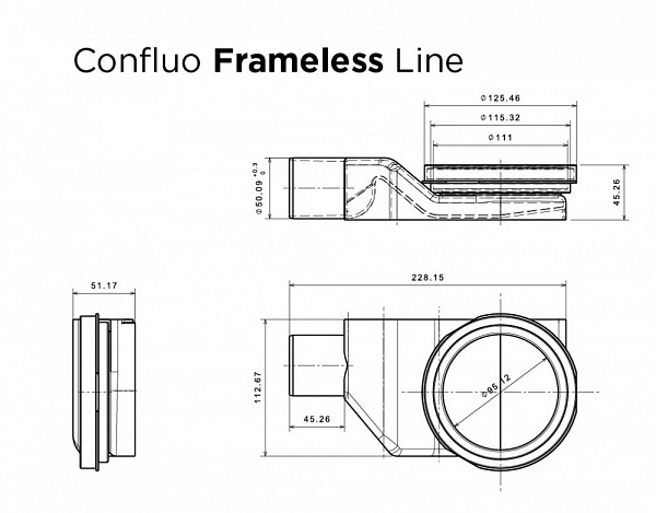 Душевой лоток Pestan Confluo Frameless Line 450 Gold