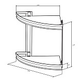 A7456200 Sense L Полка двухуровневая угловая стеклянная, алюминий