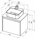 Тумба под раковину Aquanet Nova Lite 60 дуб рошелье (1 ящик) 00242570