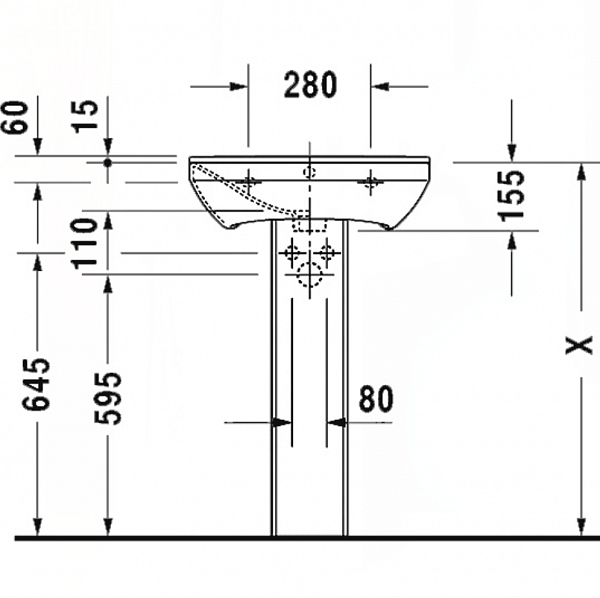 Пьедестал для раковины Duravit P3 Comforts 0858360000