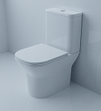 Унитаз напольный Azario Iris 600х380х77,5 безободковый с сиденьем микролифт (AZ 8353)