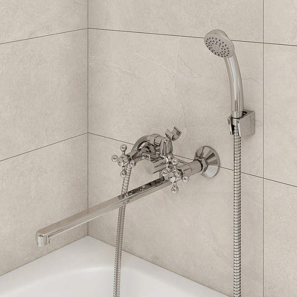 Смеситель для ванны с длинным изливом, Duplex, Milardo, DUPSBL2M10