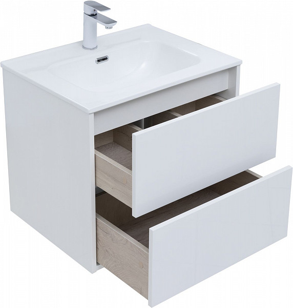 Тумба под раковину Aquanet Lino 60 (Flat) белый глянец 00287540